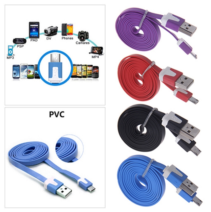 FIDEOS PLANA MICRO USB CARGADOR SINCRONIZADOR CABLE DATOS PARA